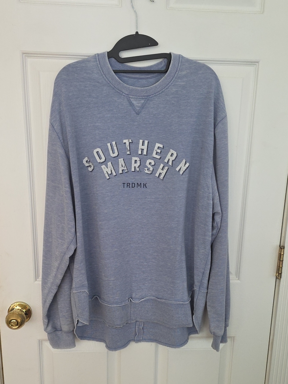 Southern Marsh Women's Pale Blue Logo Crewneck Sweatshirt Size L Oversized